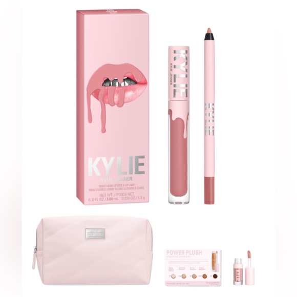 KYLIE COSMETICS Velvet Lip Kit in Color Charm (705) w/3 piece Bag Set 🆕 - Picture 1 of 11